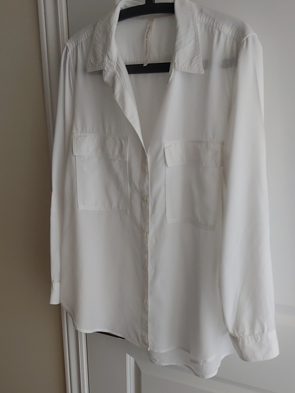 Babaton White Silk Button-Front Shirt Babaton